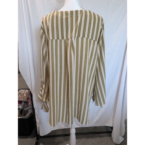 Michael Kors Women's Size 2X Chain Link Print Designer Tunic Blouse Shirt Top - Picture 5 of 13